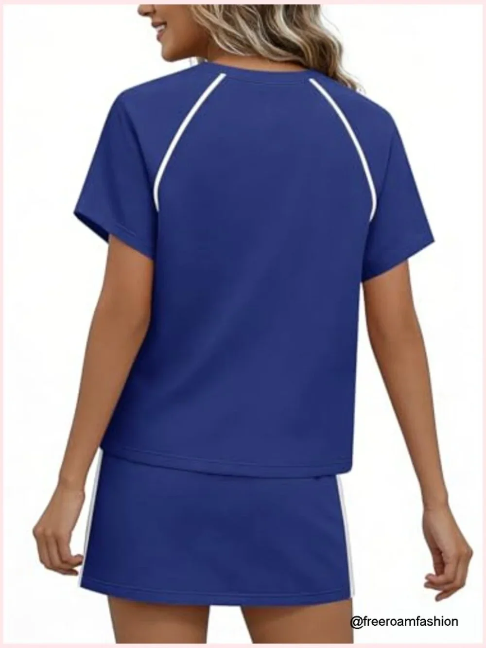 2 Piece Skirt Set Short Sleeve Top & Tennis Skort Lounge Matching Outfits